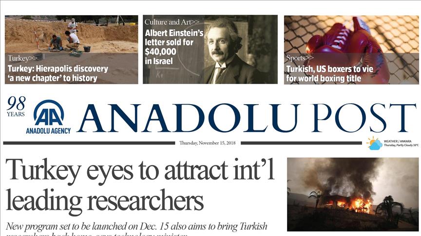 Anadolu Post Issue of November 15