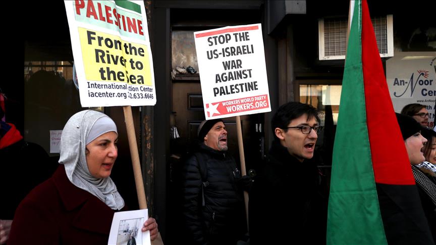 تظاهرات علیه حملات اسرائیل به فلسطینیان در نیویورک