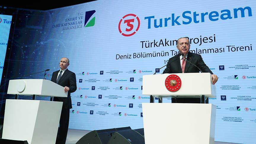 أردوغان: مشروع السيل التركي سيدخل الخدمة عام 2019