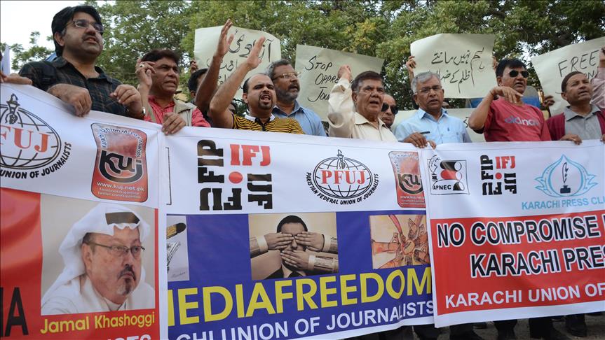 Pakistani journalists protest Khashoggi's killing