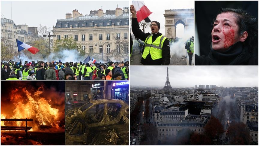 Fransa'da 'sarı yeleklilerin' isyanı büyüyor