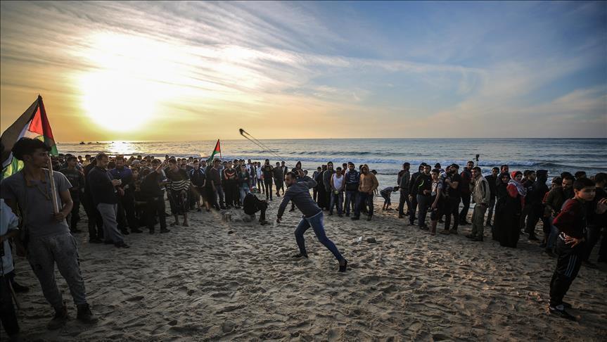 18è manifestation maritime sur la côte de Gaza: 4 Palestiniens blessés