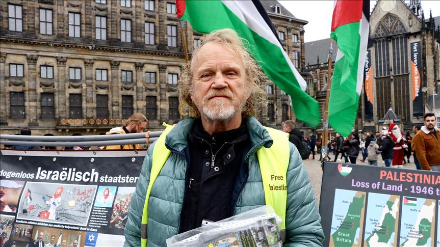 Dutch activist stages solitary protest against Israel