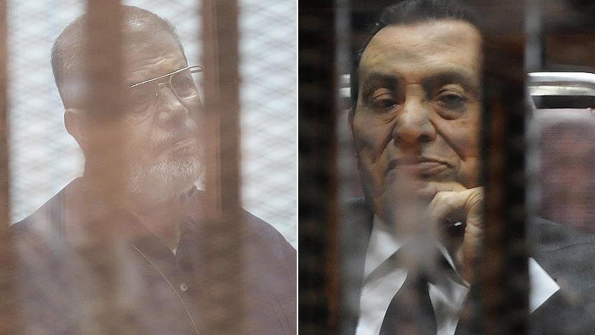 شاهد وسجين.. مبارك ومرسي وجها لوجه لأول مرة (محصلة)