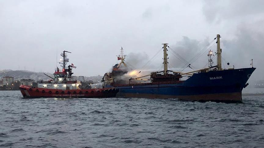 Turkey: 15 rescued after fire at cargo ship