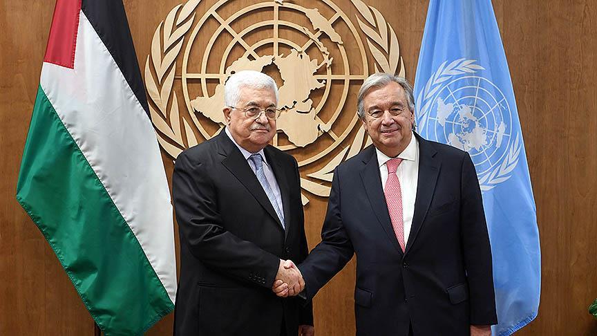 Filistin Devlet Başkanı Abbas, BM Genel Sekreteri Guterres ile görüştü