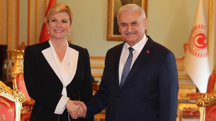 Turkish parliament speaker meets Croatian president