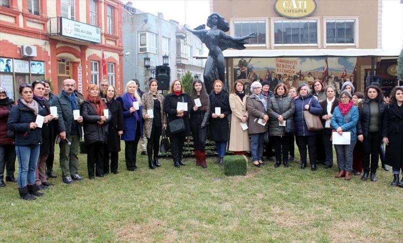 Kadın cinayetleri Edirne'de protesto edildi