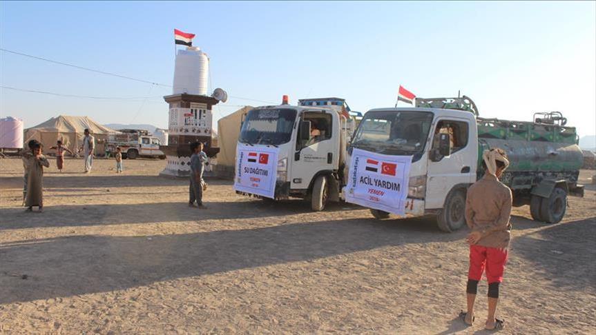 "صدقة طاشي" التركية توزع مساعدات إغاثية على 400 ألف يمني