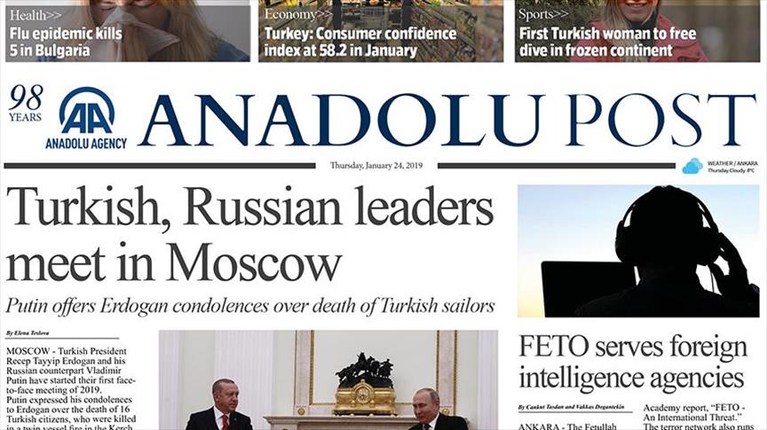 Anadolu Post - Issue of January 24, 2019