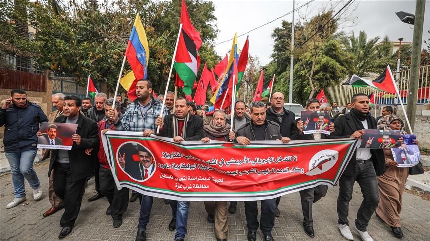 Gazans demonstrate in support of Venezuela president