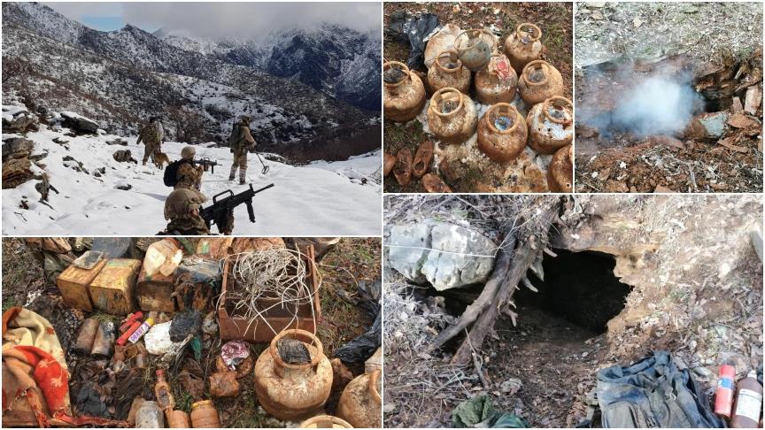 PKK'lı teröristlerin kullandığı 9 barınak ve sığınak imha edildi