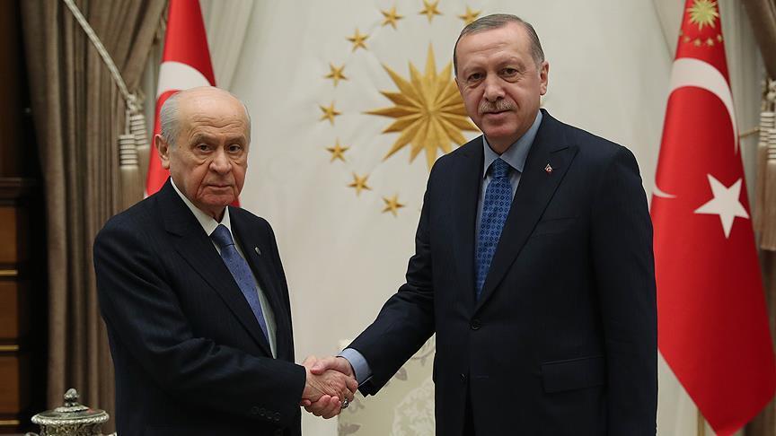 Turkish president receives opposition leader Bahceli