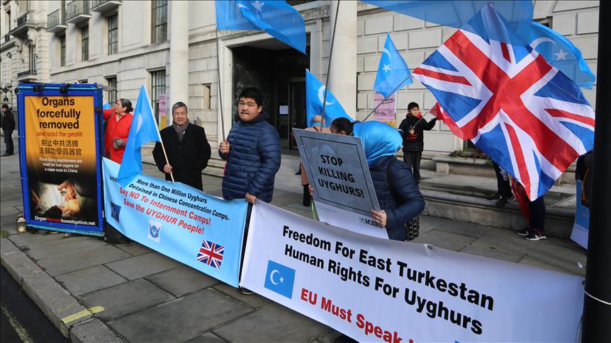 Protest held in London against oppression of Uighurs