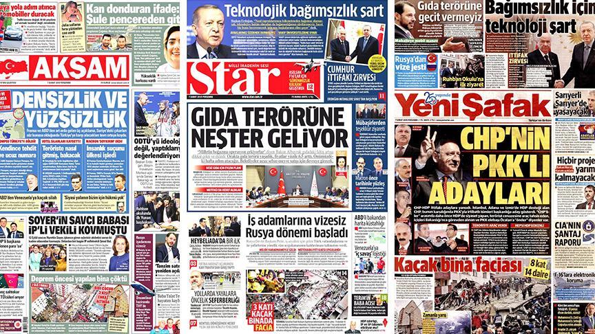 مهم‌ترین سرخط برخی روزنامه‌های امروز ترکیه
