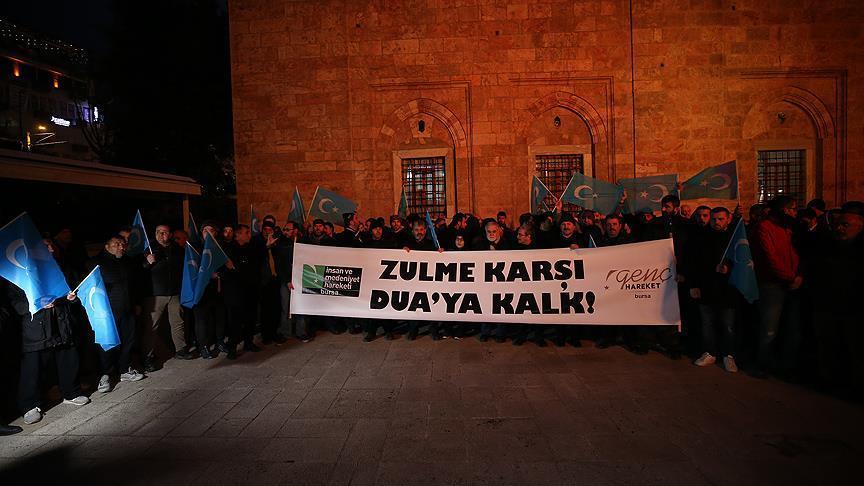 تظاهرات مردم ترکیه علیه ظلم چین به اویغورها