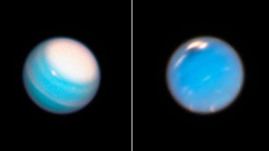 Снимени големите бури на Нептун и Уран