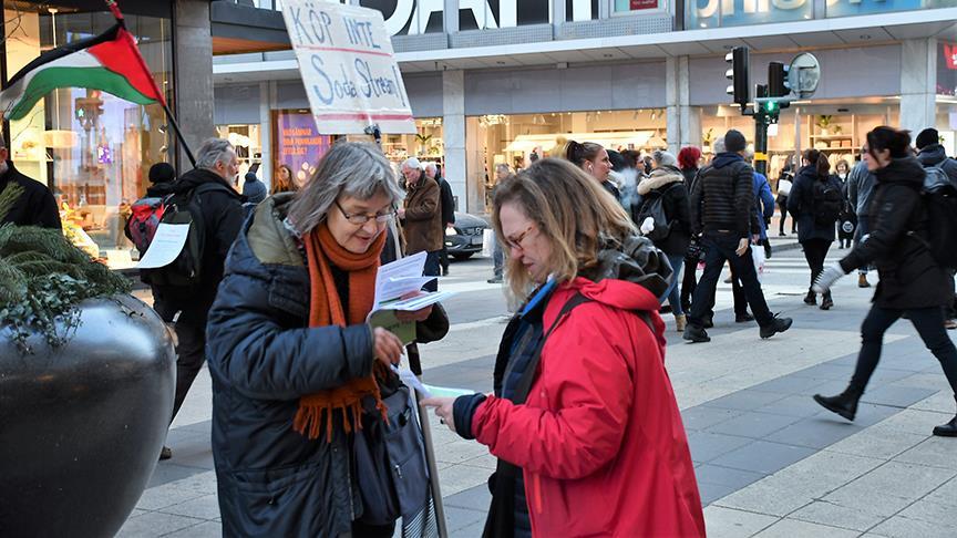 İsveç'te 'İsrail mallarını alma boykot et' eylemi