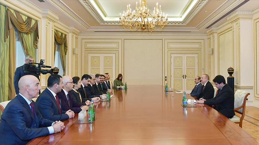 Azerbaijan President Aliyev receives Turkish delegation