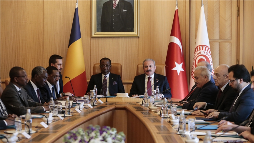 Turkish parliament speaker meets Chad's president