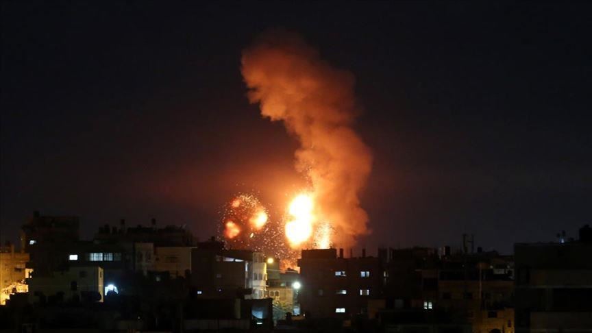 Israeli warplanes pound Gaza four Palestinians injured