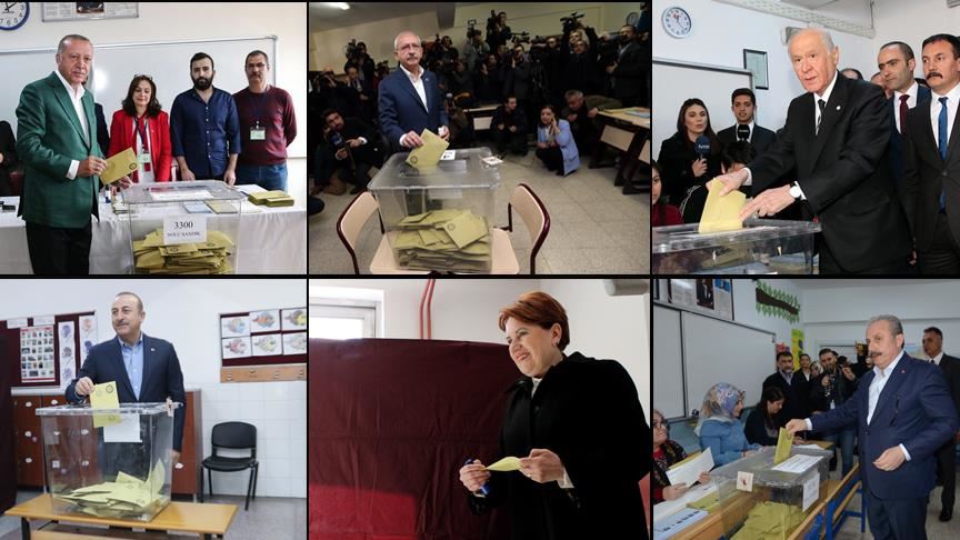 شرکت مقامات و رهبران احزاب ترکیه در انتخابات امروز