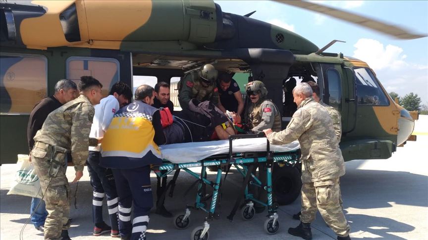 Turquie: Un civil blessé transporté à l'hôpital en hélicoptère militaire