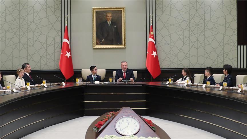 میزبانی اردوغان از کودکان در کاخ ریاست جمهوری ترکیه