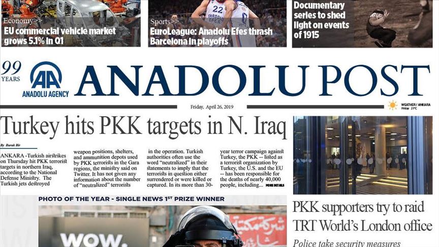 Anadolu Post - Issue of April 26, 2019