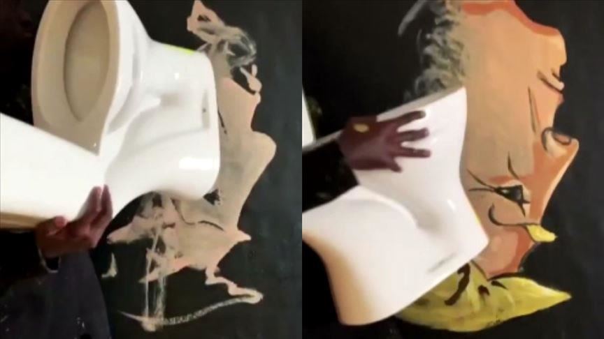هونهرمهندێكی سهنیگالی وێنهیهكی ترهمپی به سیفۆنی تهوالێت كێشا