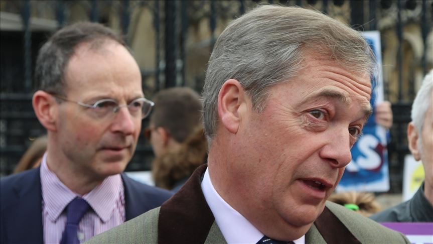 UK: Milkshake thrown at Brexit Party leader Farage