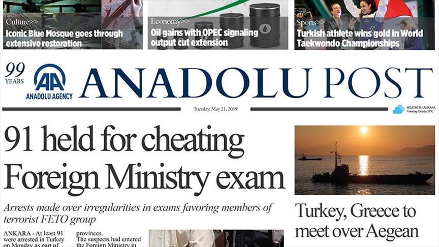 Anadolu Post - Issue of May 21, 2019