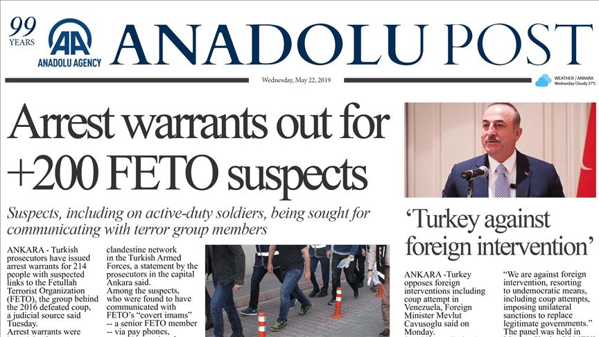 Anadolu Post - Issue of May 22, 2019