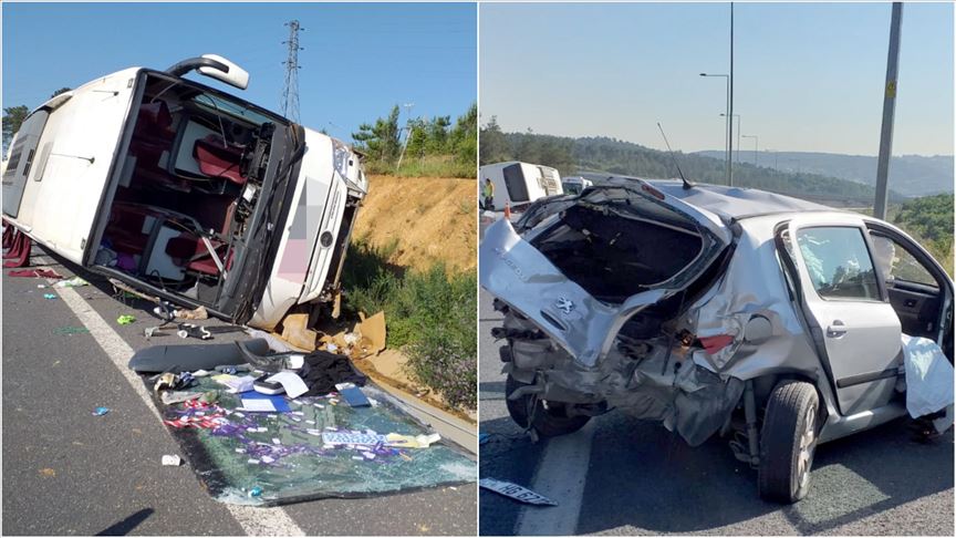 Ümraniye'de trafik kazası: 1 ölü, 8 yaralı 
