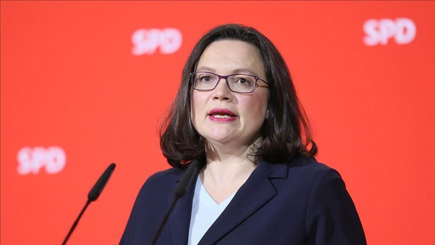 Dimite líder del partido socialdemócrata de Alemania, Andrea Nahles