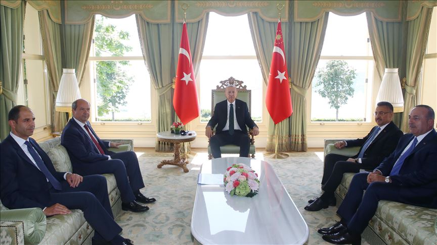 أردوغان يستقبل رئيس وزراء قبرص التركية في إسطنبول