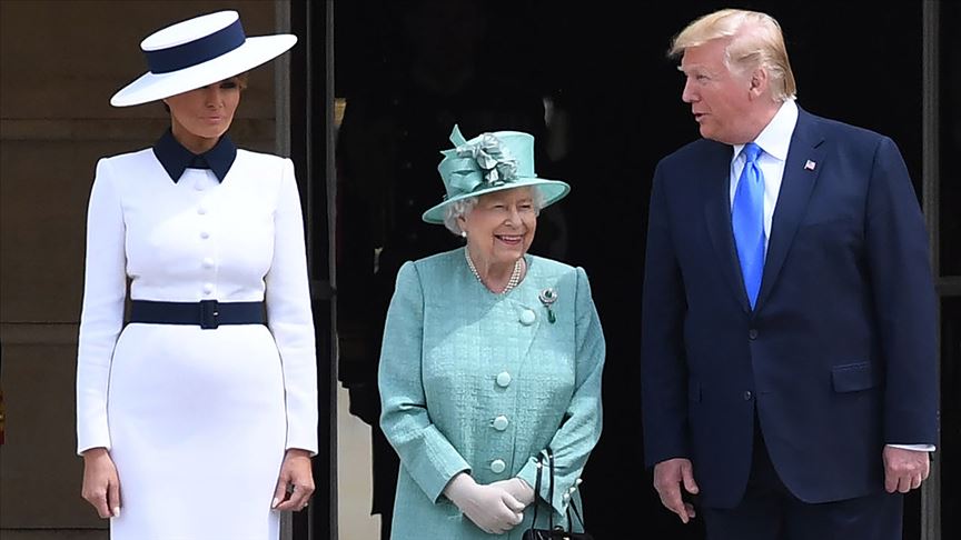 ABD Başkanı Trump ile Kraliçe 2. Elizabeth bir araya geldi