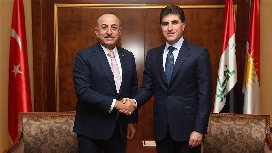 Çavuşoğlu Erbil'de IKBY'nin yeni başkanı Neçirvan Barzani ile görüştü