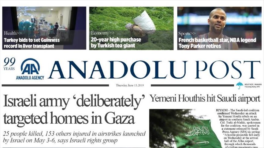 Anadolu Post - Issue of June 13, 2019