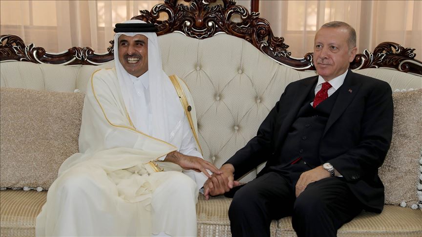 أردوغان يلتقي أمير قطر بالعاصمة الطاجيكية 