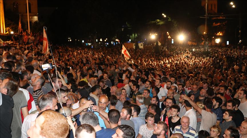 Thousands In Georgia Protest Russian Lawmaker’s Visit