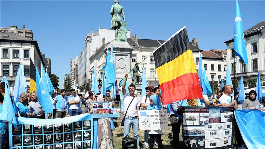 Uighur Turks stage anti-China protest in Brussels