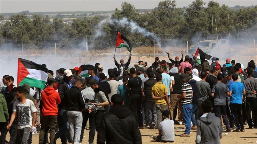 حرکت فلسطینیان غزه به سمت مرز اسرائیل