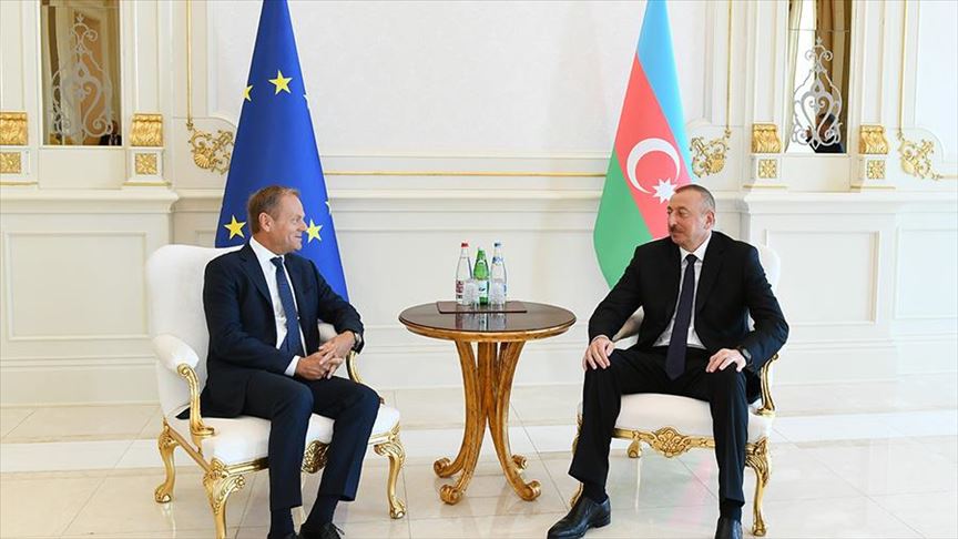 Azerbaijani president hosts EU's Tusk in Baku