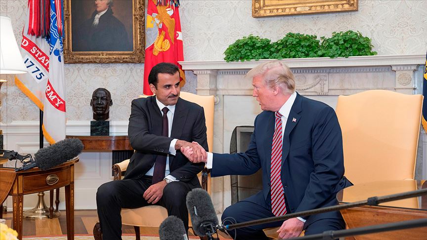 Trump ile Katar Emiri Şeyh Temim'den iş birliği mesajları