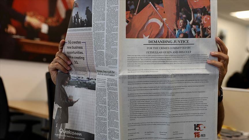 Turkish group runs July 15 ad in Washington Post 
