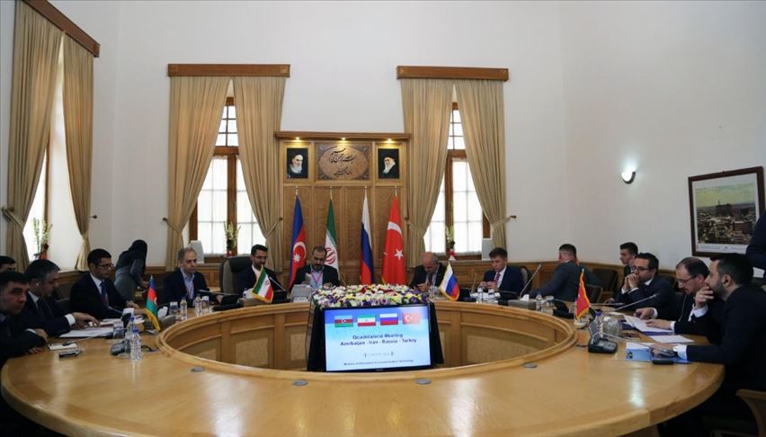 آغاز اجلاس چهارجانبه ترکیه، ایران، روسیه و آذربایجان در تهران