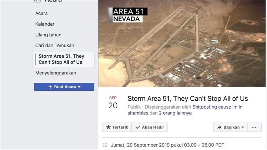Angkatan Udara AS larang warga sipil masuki Area 51