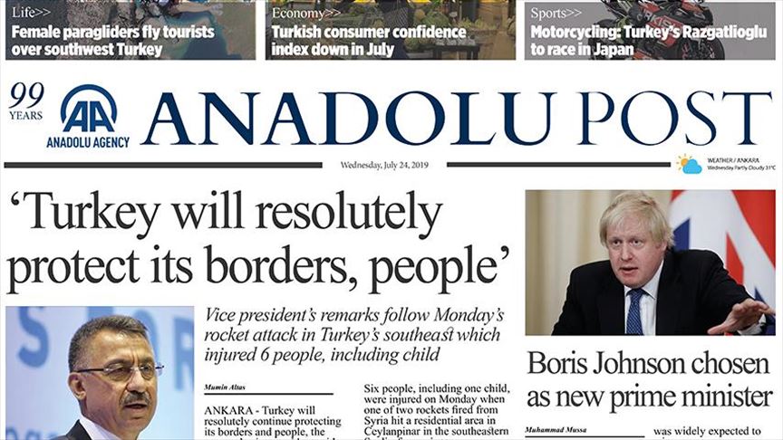 Anadolu Post - Issue of July 24, 2019
