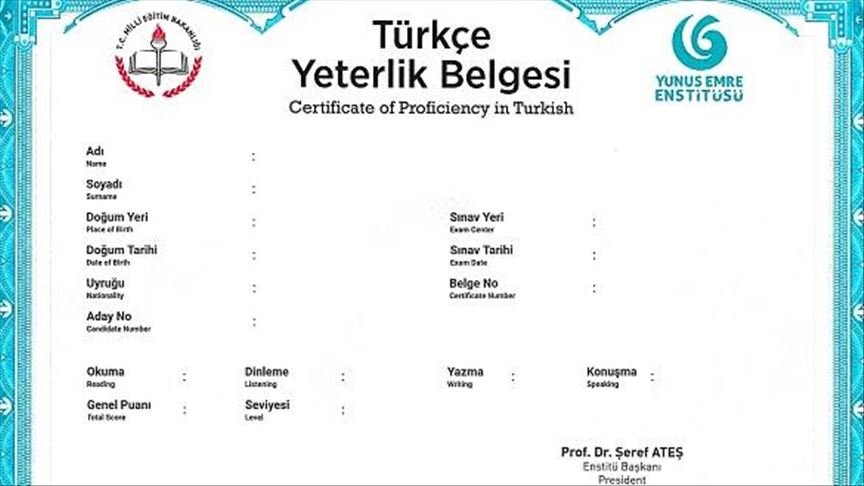 YEE'nin Türkçe Yeterlik Sınavına başvurular başladı